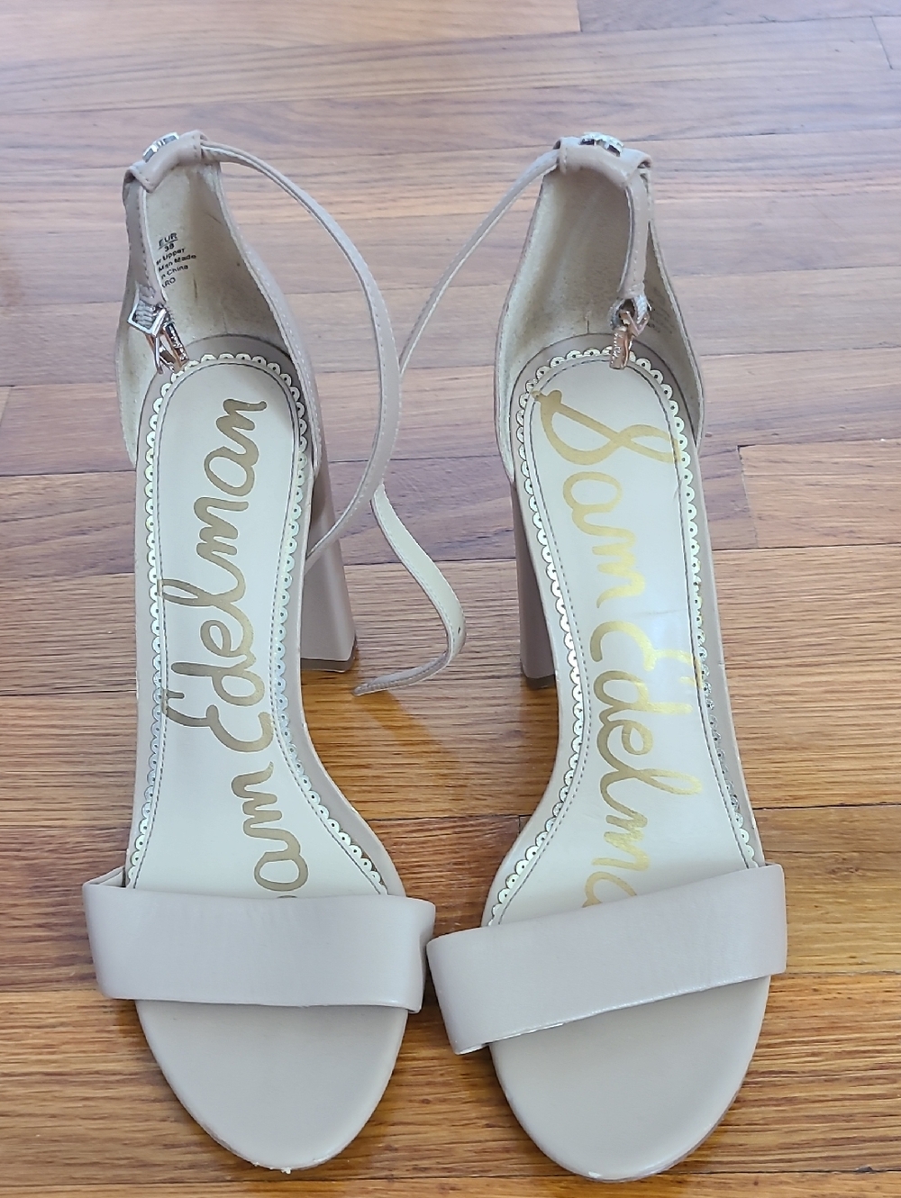 Beige Sam Edelman Block Heel Sandals Size 8M